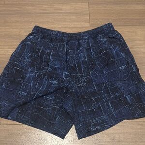Blue Patterned Shorts